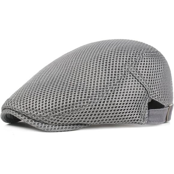 Mens Breathable Mesh Summer Hat Adjustable Newsboy Beret Ivy Cap Cabbie Flat - Picture 8 of 8